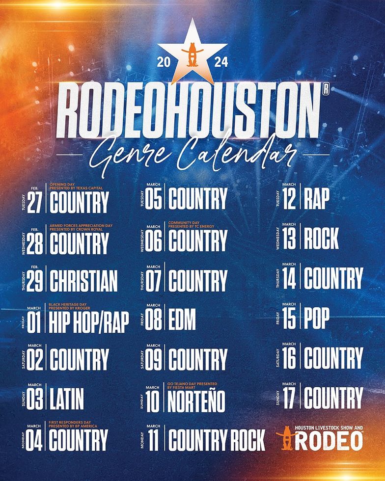 Rodeo Houston Lineup 2024 Schedule Jinny Lurline