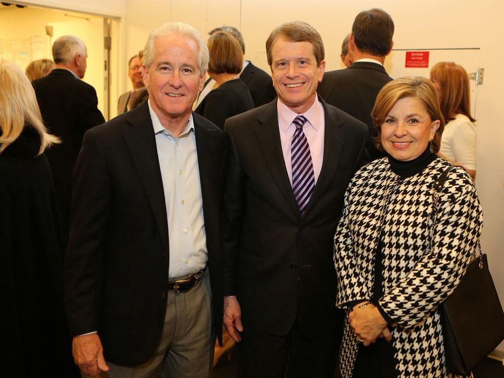 Ron Woestemeyer, from left, Dean Gladden and Mariette Woestemeyer at the Alley Theatre Opening Night Dinner January 2014