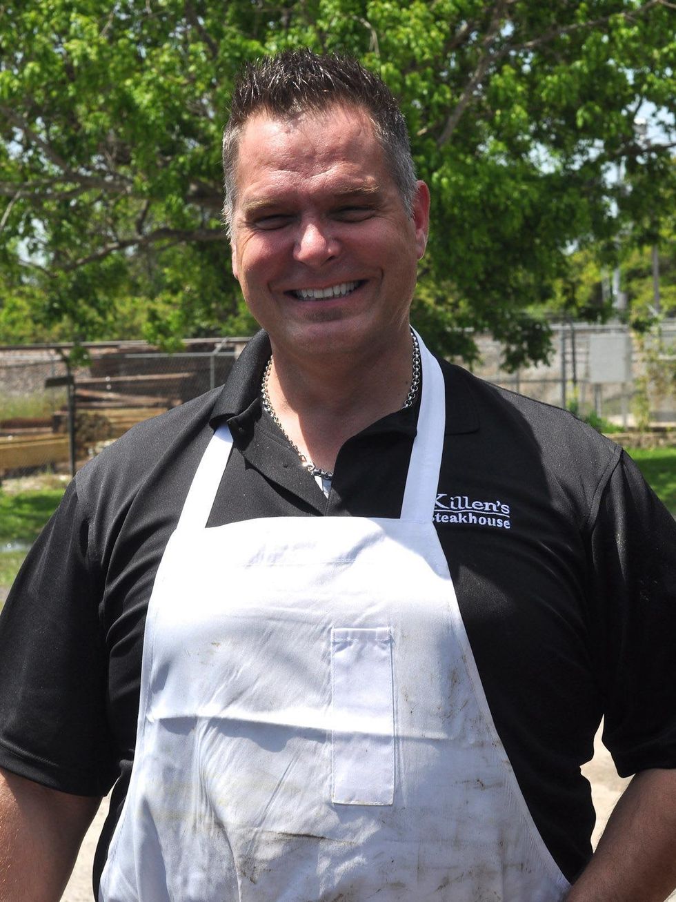 Ronnie Killen chef wearing dirty apron