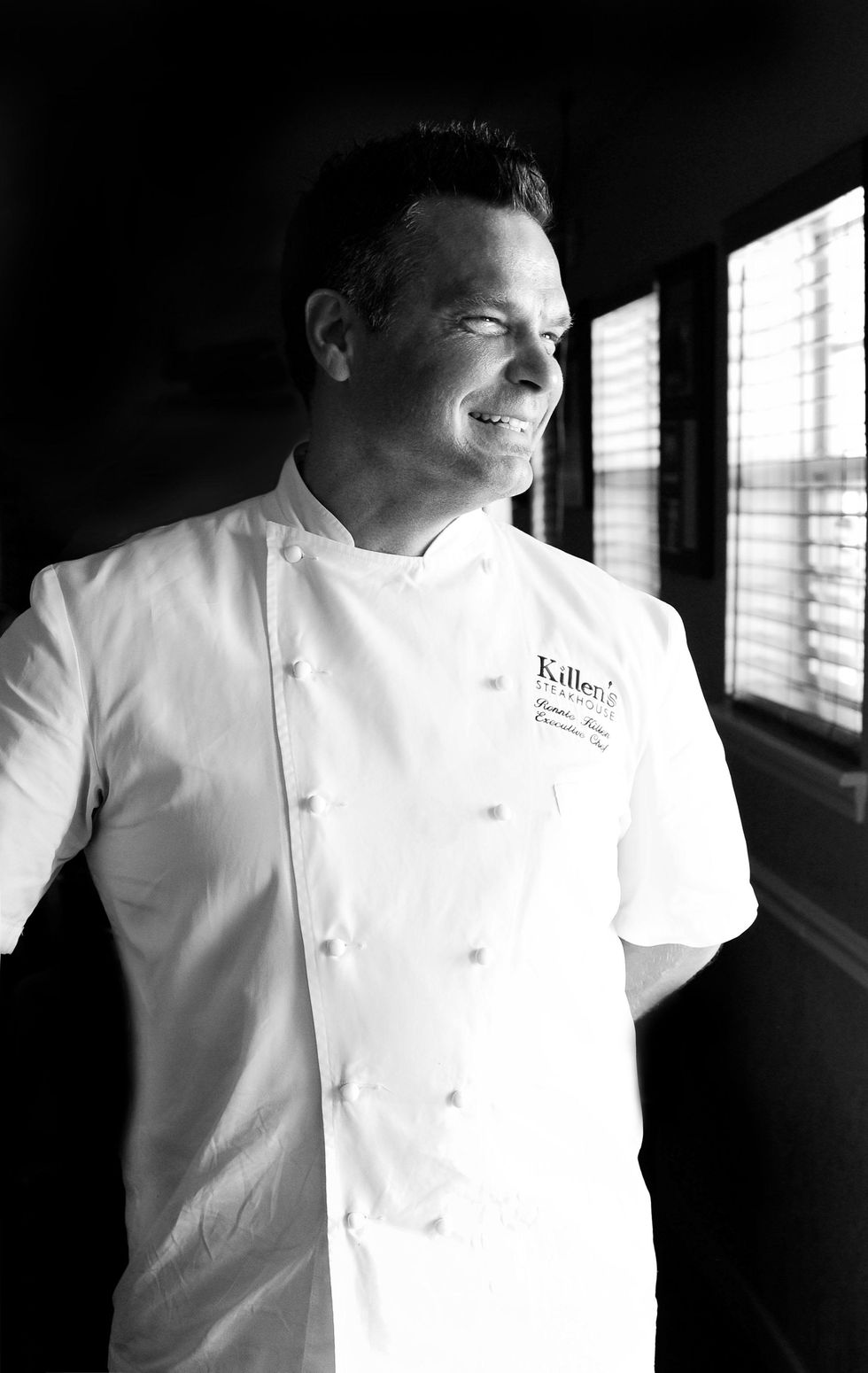 Ronnie Killen, Killen's Steakhouse, chef, black and white