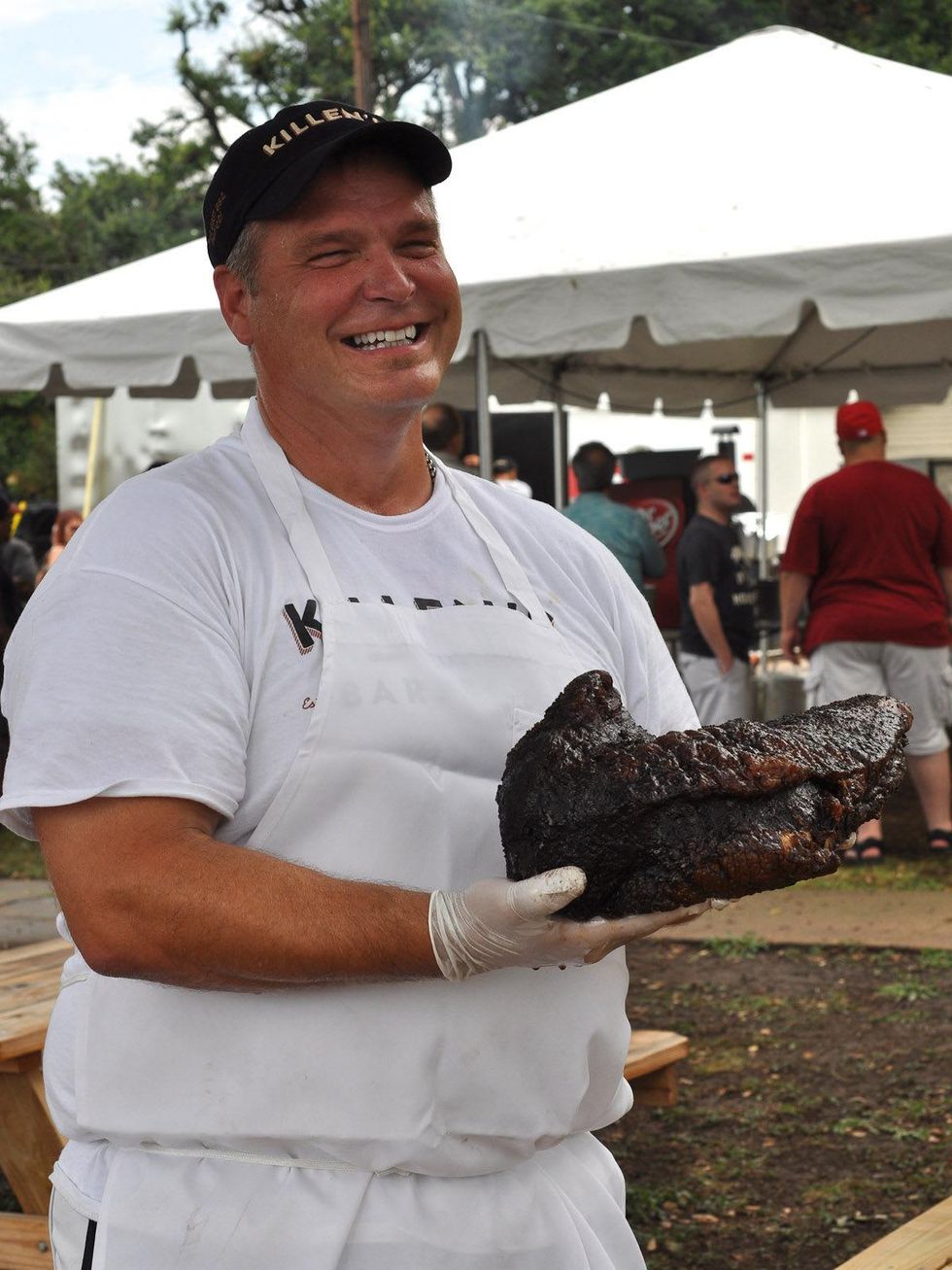 Ronnie Killen with brisket