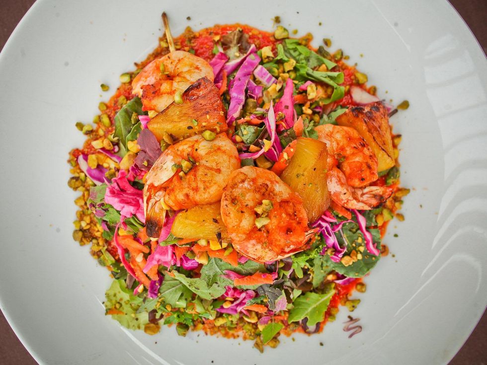 Roots Bistro, March 2013, lunch menu, shrimp