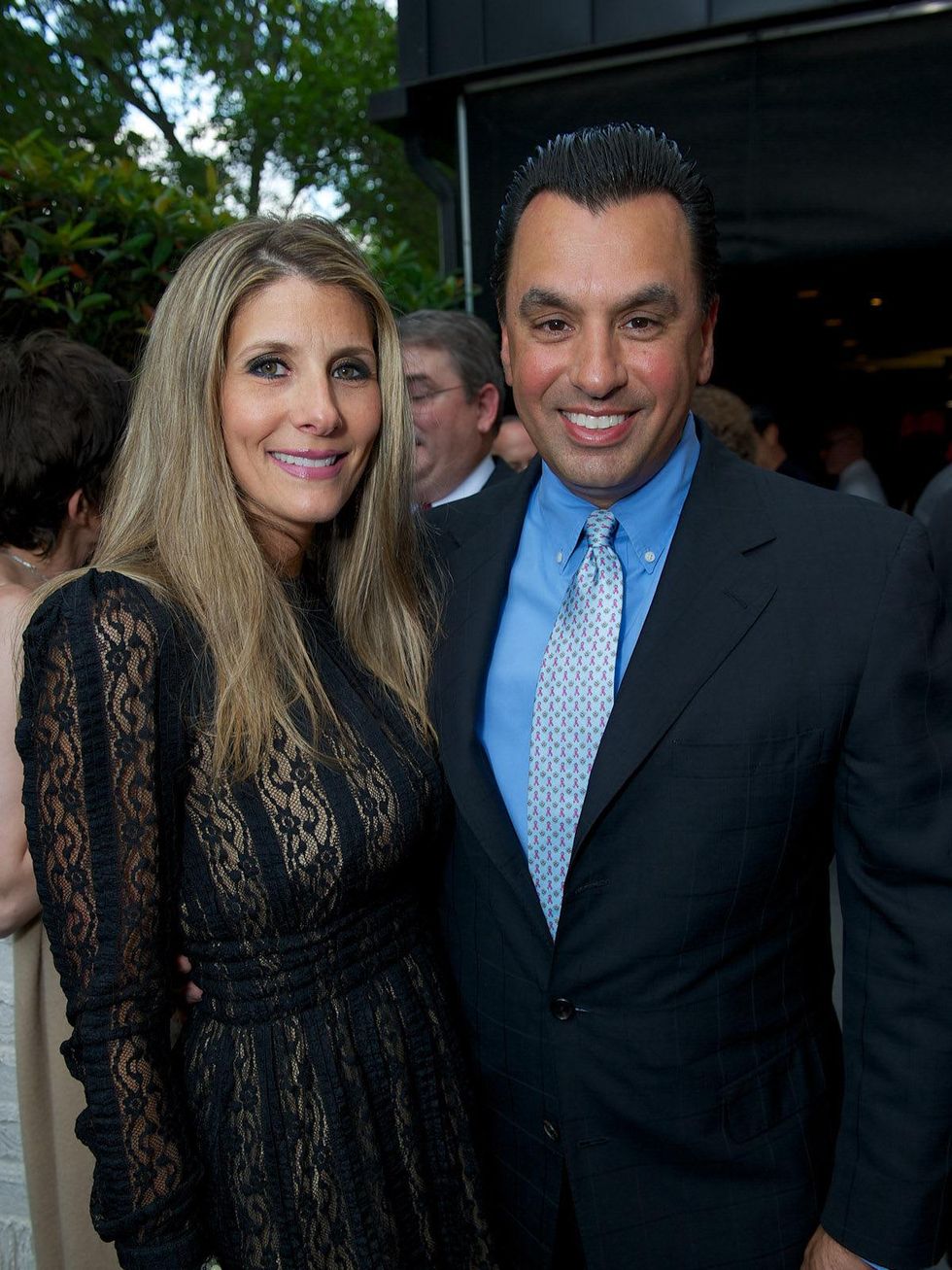 Rose Ribbon Fleming's Dinner Houston June 2013 Gina Bhatia and Dr. Devinder Bhatia