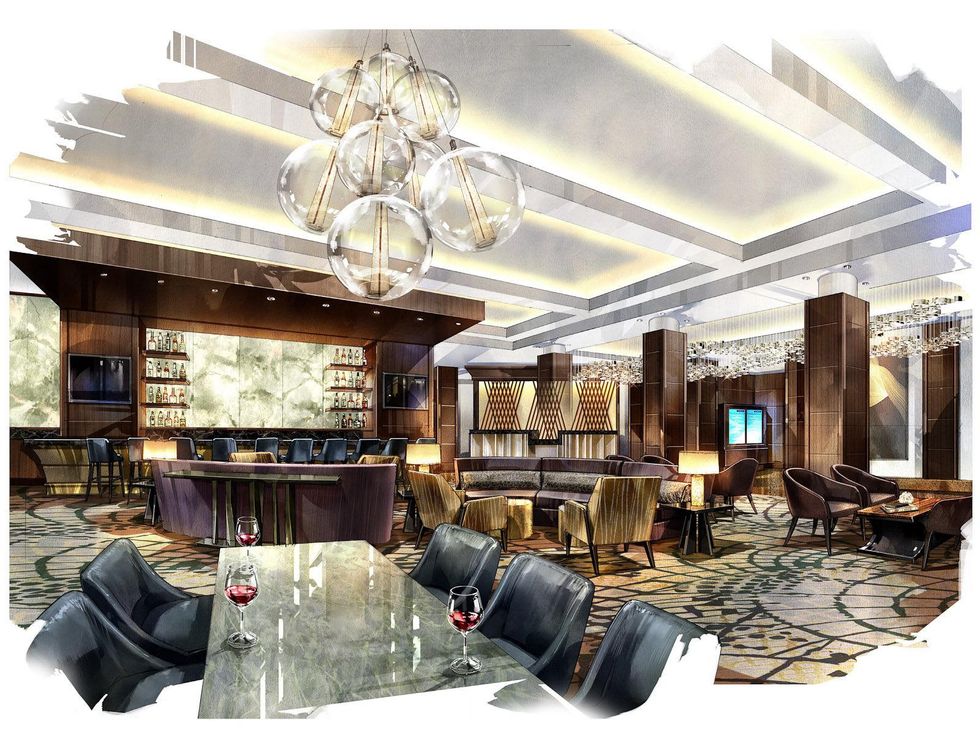 Royal Sonesta Houston - lobby lounge rendering