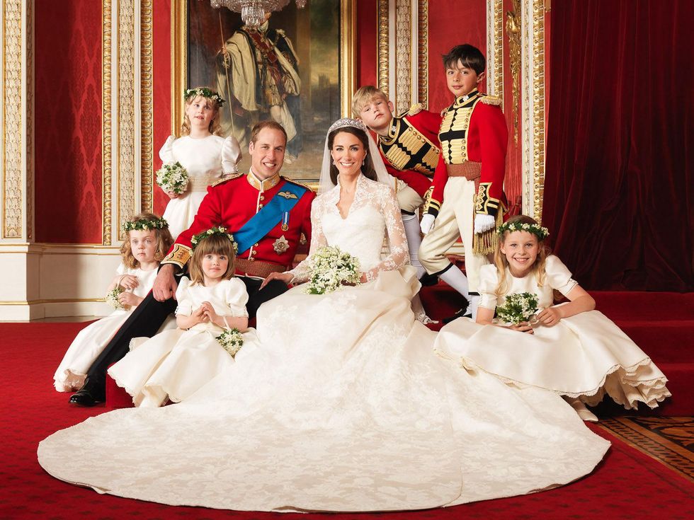 Royal wedding Prince William Kate Middleton with attendants