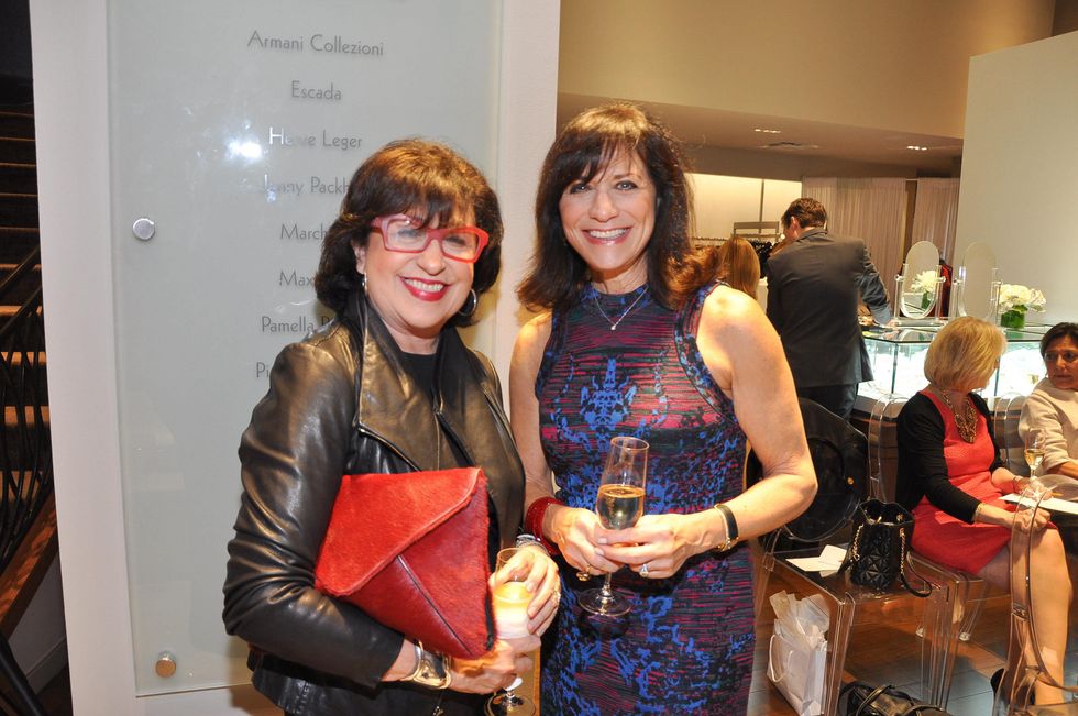 Roz Pactor, left, and Ilene Allen at the Pamella Roland runway show at Elizabeth Anthony November 2014