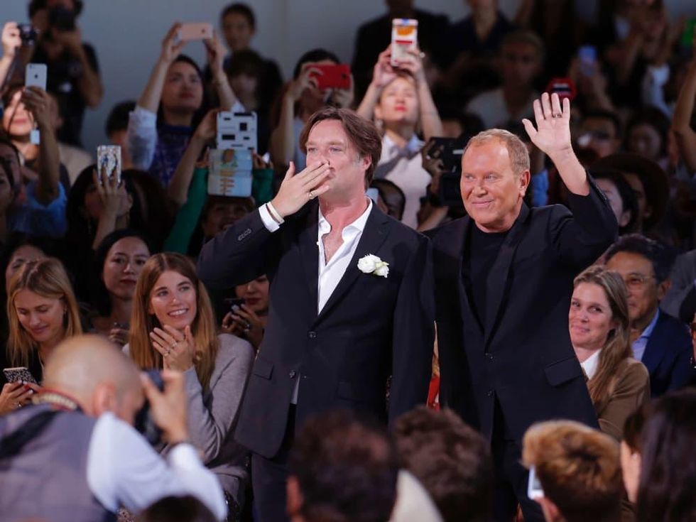 Rufus Wainwright and Michael Kors at Michael Kors runway show