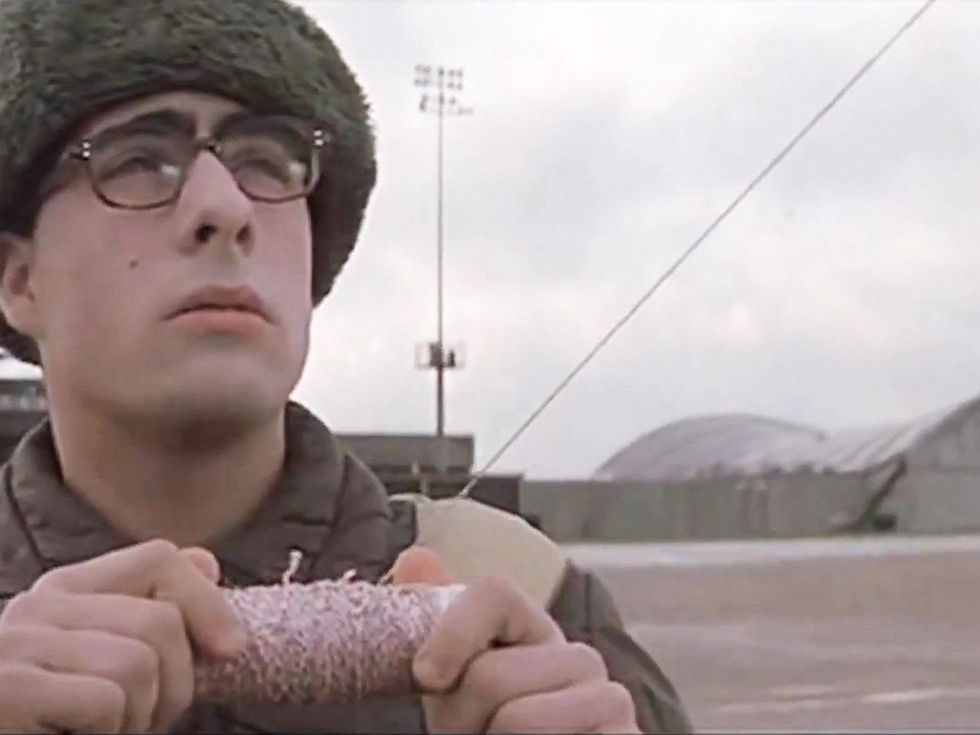 Rushmore the movie with kite-flying scene with Delmar Fieldhouse in background