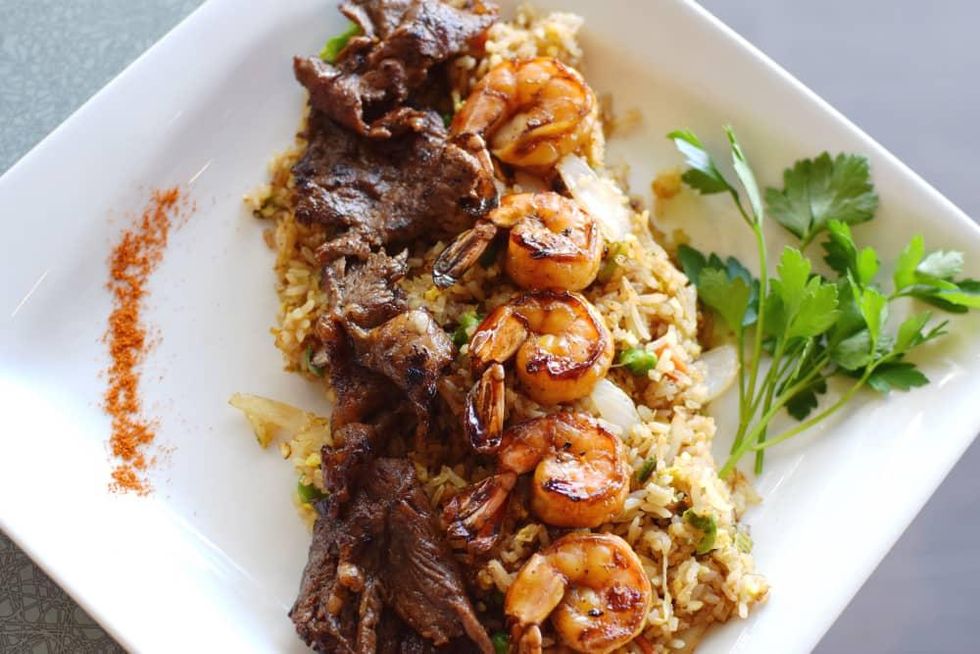 Saigon House stir fried rice with shrimp and steak