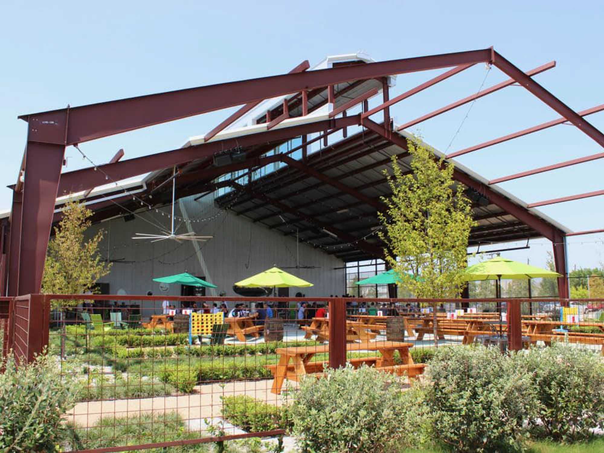 Saint Arnold beer garden exterior