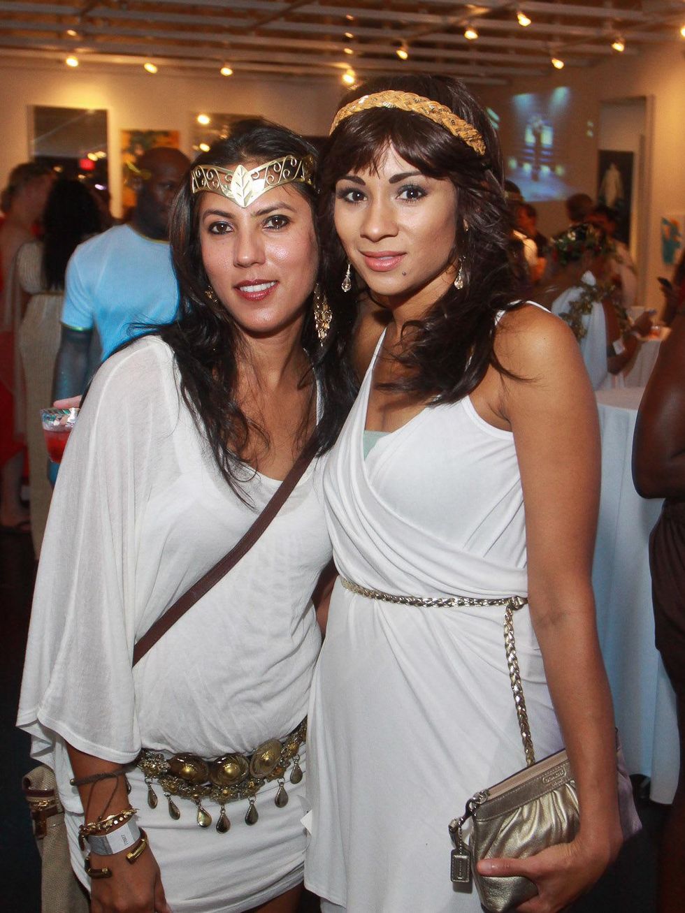 Sakshi Tandon, left, and Ronni Prakoth at toga party at Craft Salon benefiting Bering Omega