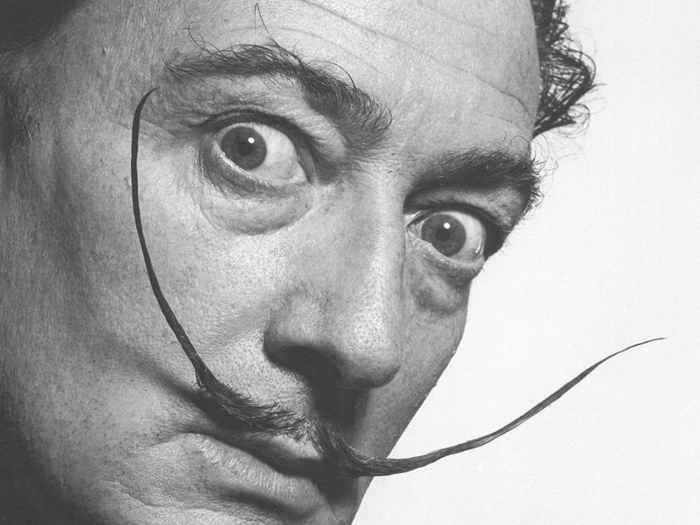 Salvador Dali head shot with mustache