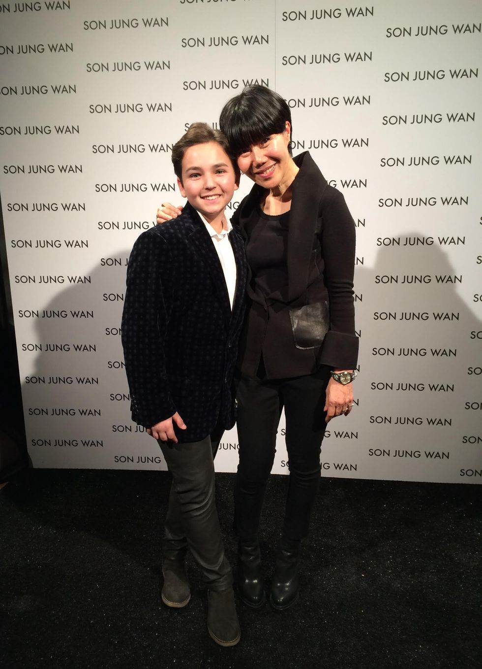 Sam Horowitz and Son Jung Wan backstage at New York Fashion Week