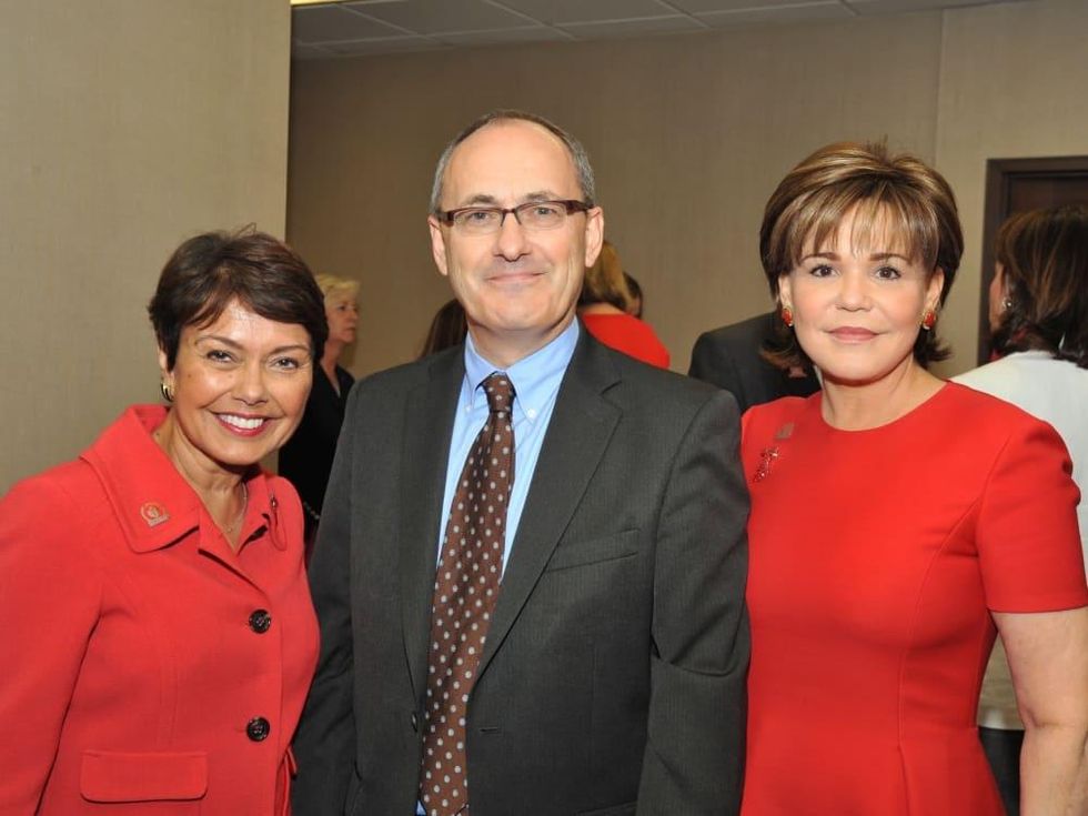 Samina Farid, Matthew Ellis, Hallie Vanderhider, at Go Red for Women luncheon