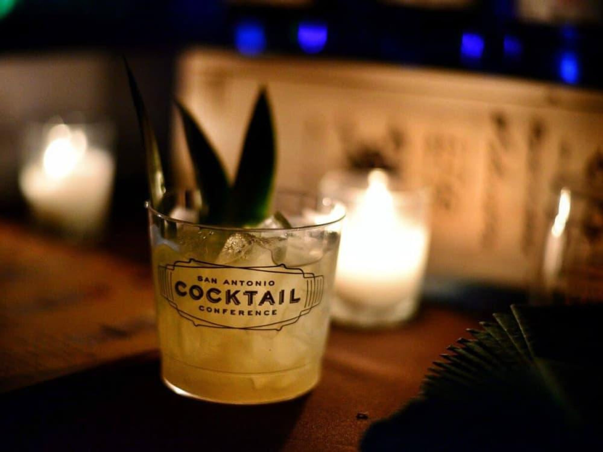 San Antonio Cocktail Conference drink cup label 2015