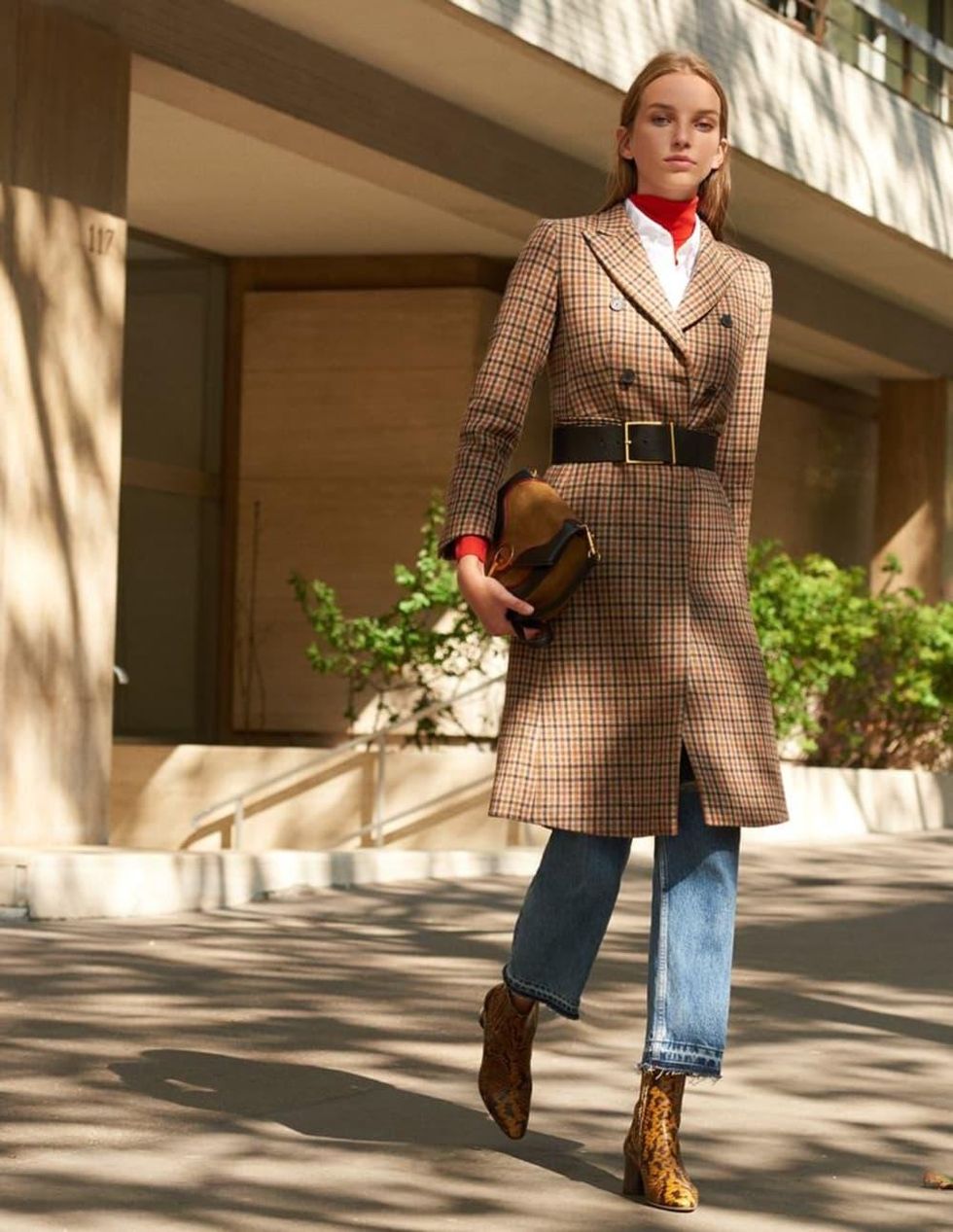 Sandro women's coat Paris checked pattern