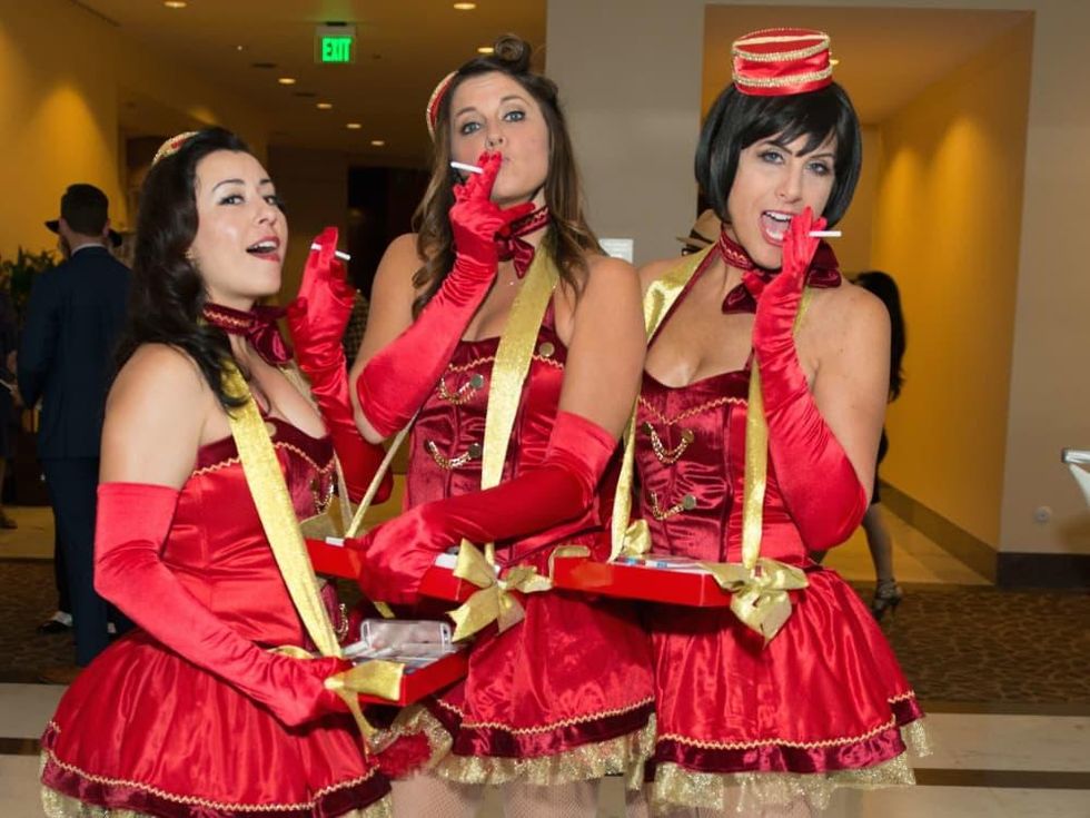 Sara Acker, Miranda Rangel, Adele Hartland at Mission of Yahweh gala