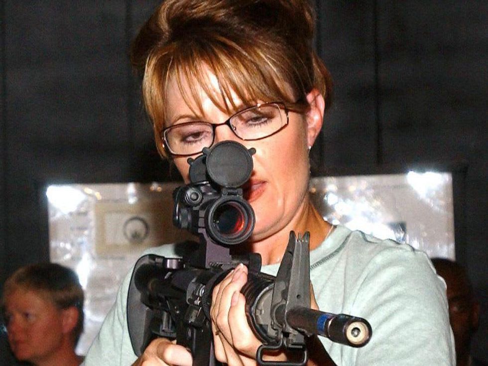 Sarah Palin with a gun