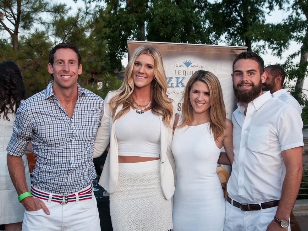 Schuyler Evans, from left, Lacee Wilke, Courtney Key and Andrew Alvis at the Urban Green Birthday en Blanc May 2014