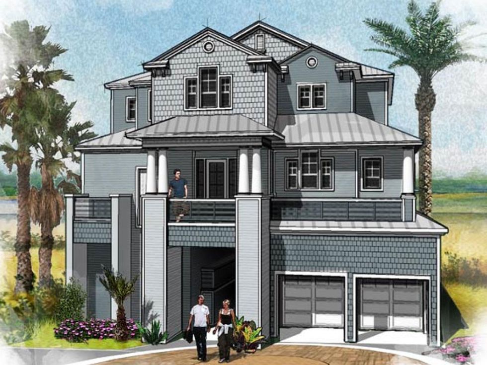 Seahorse Beach Club Galveston rendering house front