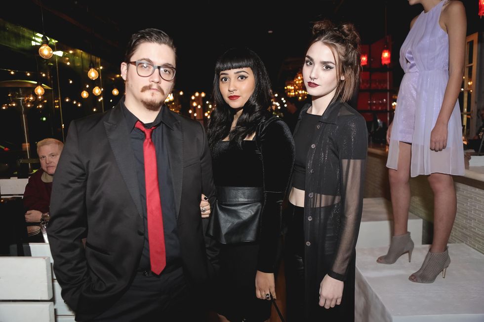 Sean Carr, from left, Bianca Ilnette and Isabel Victoria at the Page Parkes & Ruggles Black Holiday Soiree December 2014