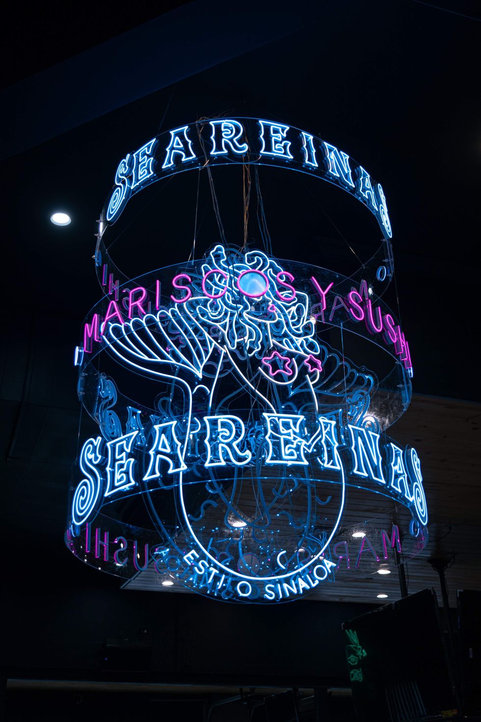Seareinas Houston neon sign