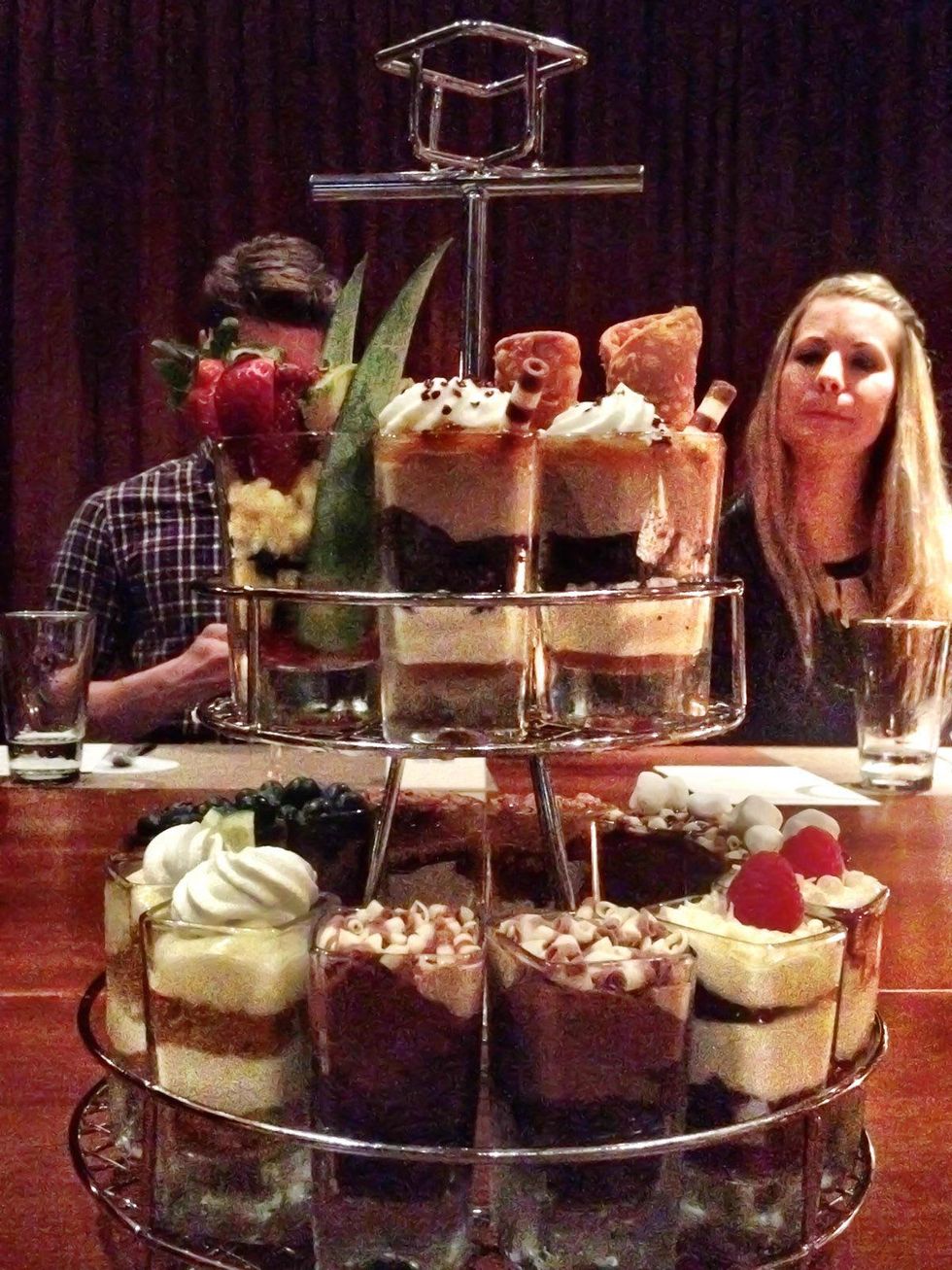 Seasons 52 restaurant Houston May 2013 Tower of Mini Indulgences is Seasons 52's alternative to a birthday cake