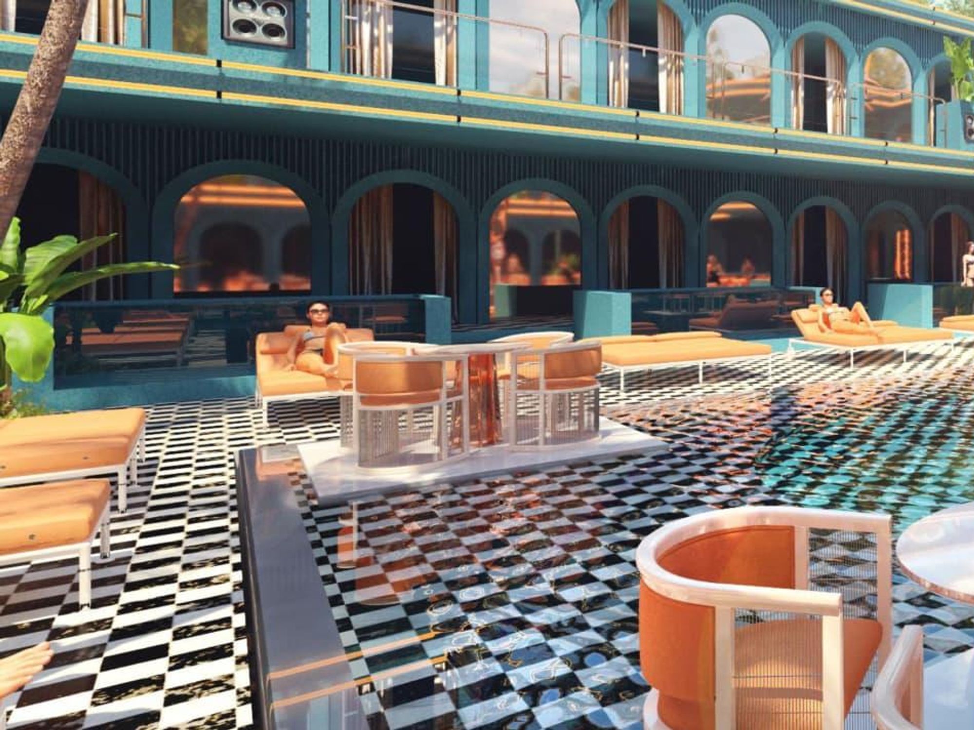 Sekai Night and Day pool renderng