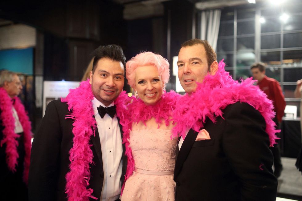 Sergio Morales, from left, Vivian Wise and Peter Martino at the Stages Repertory Theatre Gala April 2015 after party Photo by Quy Tran.