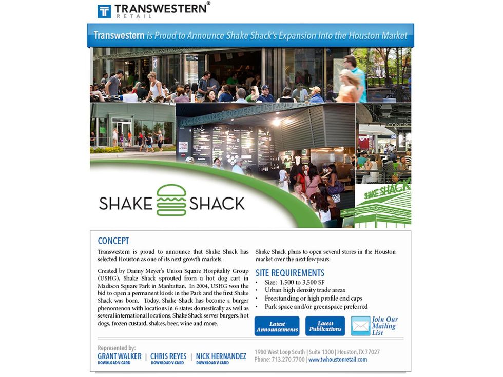 Shake Shack Houston announcement April 2014