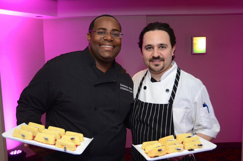 Shannen Tune, left, and Beto Gutierrez at the Flavour launch at Hotel Derek February 2015