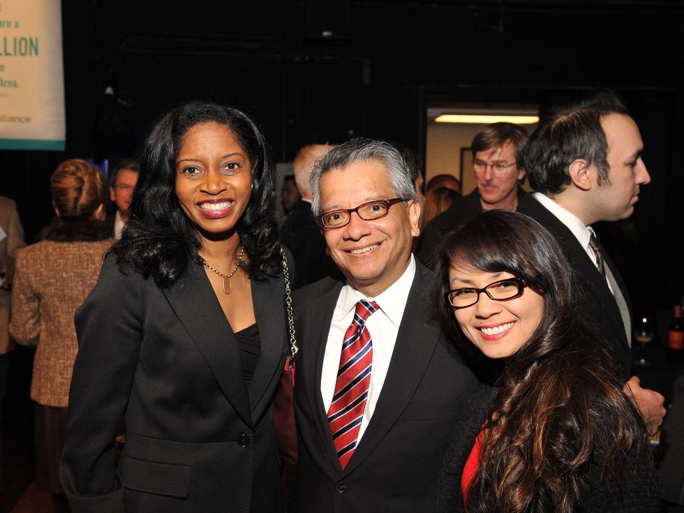 Shannon Buggs, from left, David Ruiz and Van Ngo at the Houston Arts Alliance Reception for the Arts January 2014