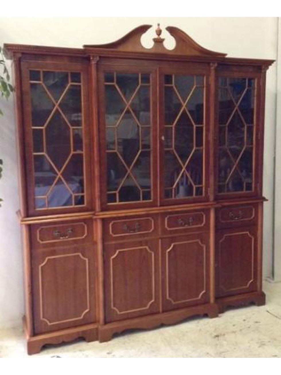 Sharon Bush auction mahogany breakfront July 2014