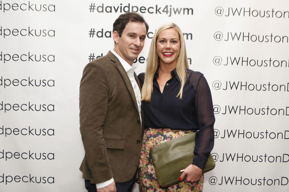 Shawn Conerly and Heather Mcleskey at the David Peck runway show September 2014