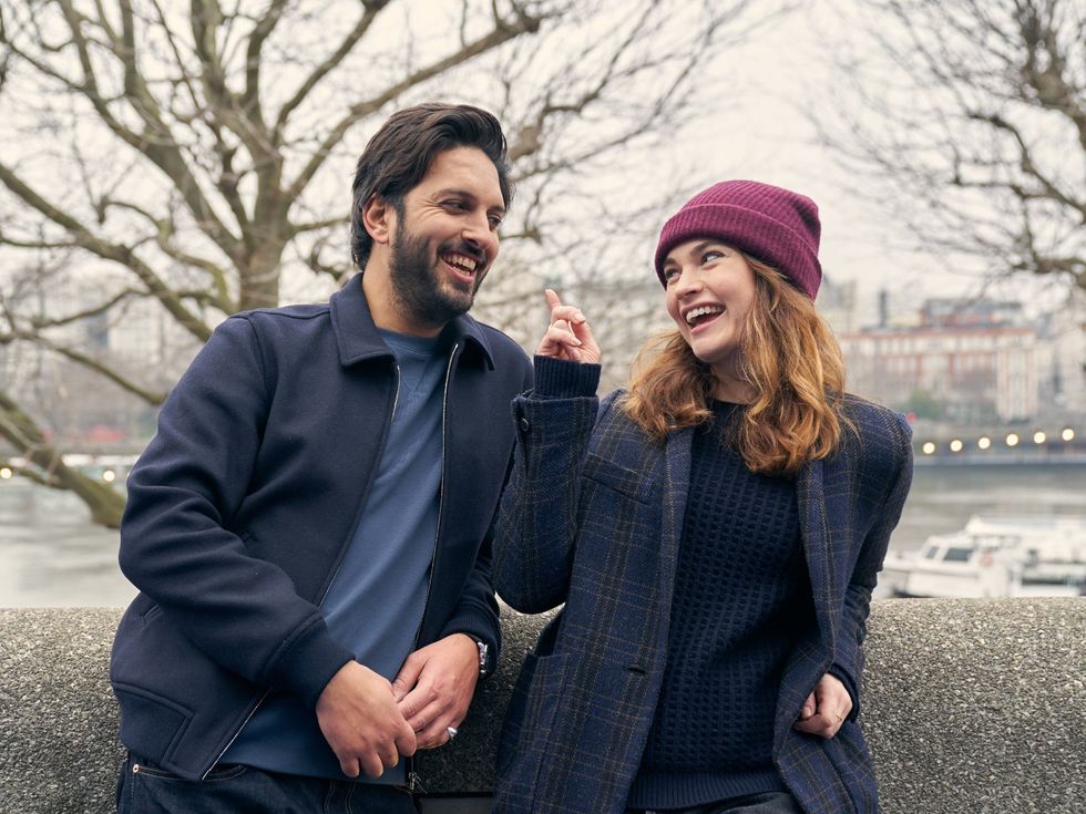 Shazad Latif and Lily James in What's Love Got to Do With It?