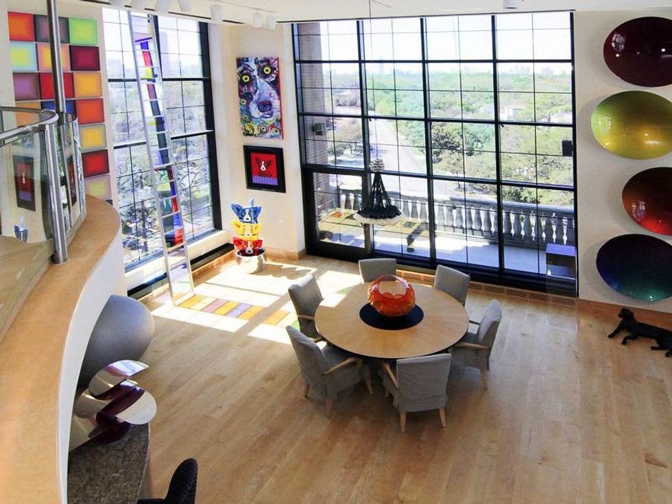 Shelby On the Market 1025 S. Shepherd June 2013 from loft looking downstairs to dining room