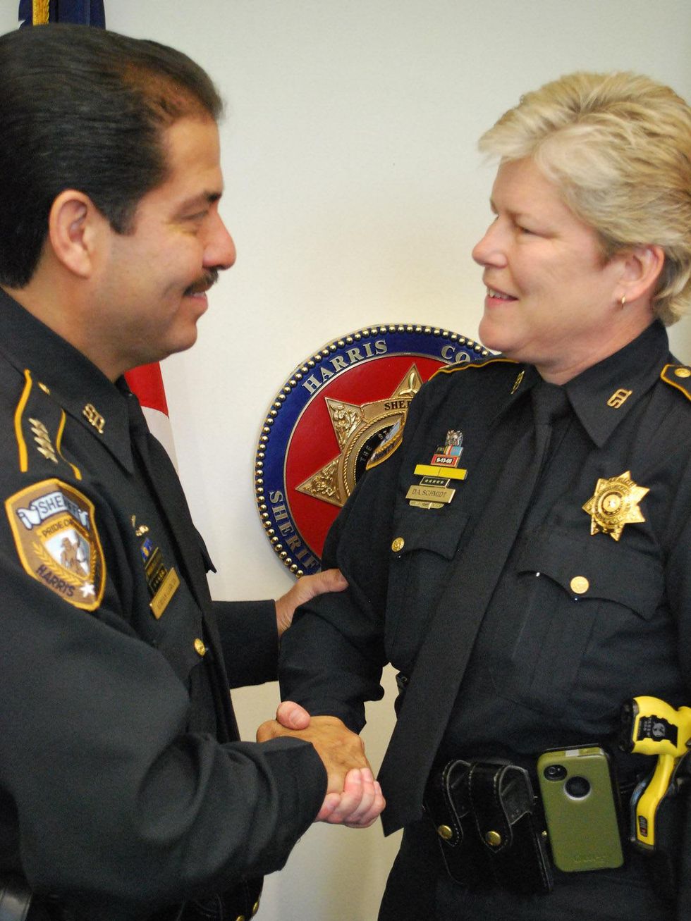 Sheriff Adrian Garcia and Major Debra Schmidt July 2013