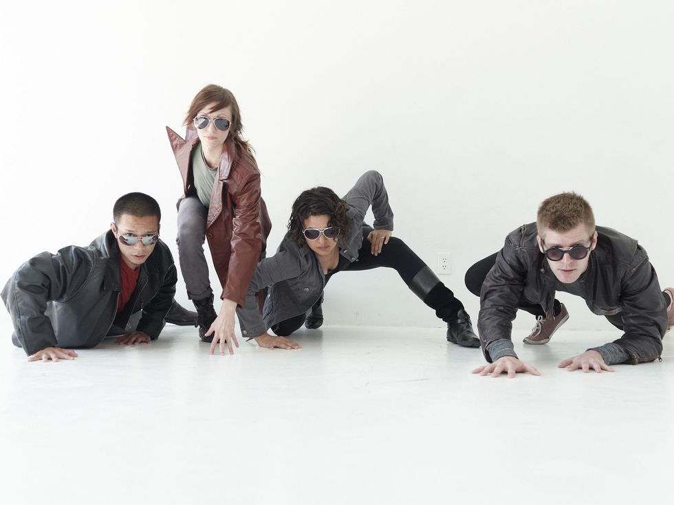 Shohei Iwahama, Brit Wallis, Catalina Molinari and Nick Nesmith of Hope Stone Dance in Jane Weiner's one-step promenade
