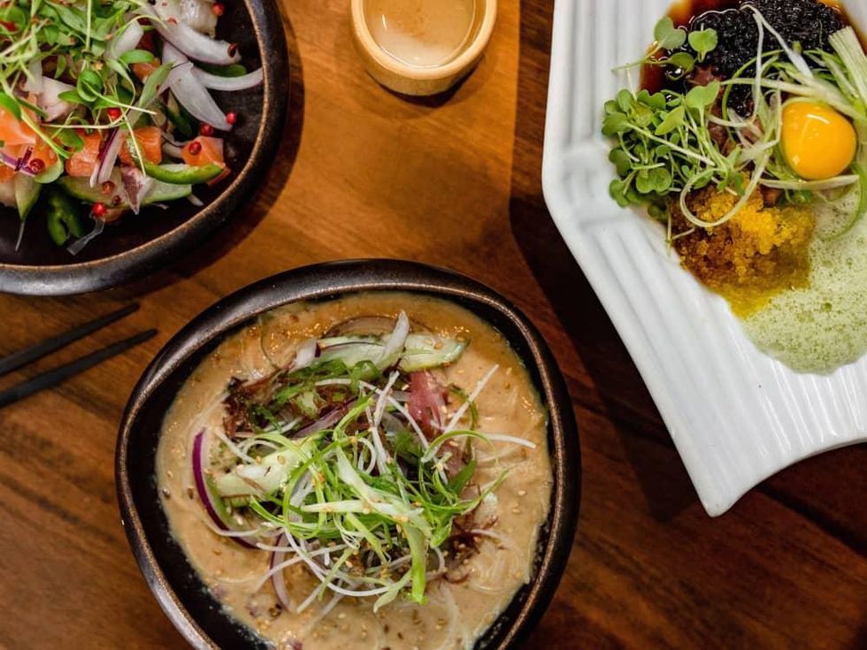 Shun Japanese yuzu ceviche umi salad toro tartare