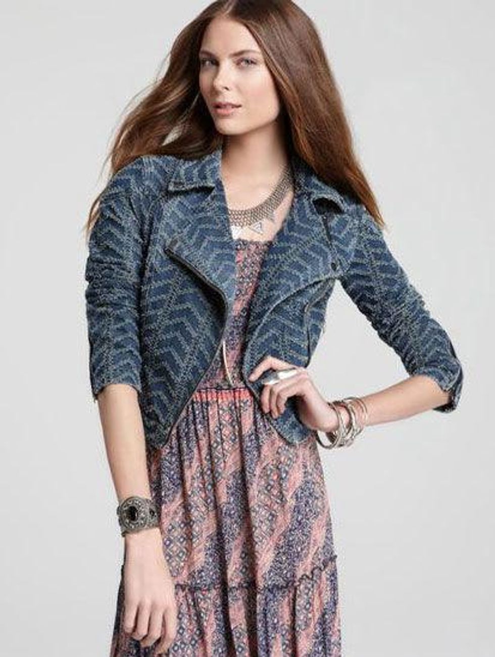 singer22 Free People Punched Moto Jacket in Chevy Blue