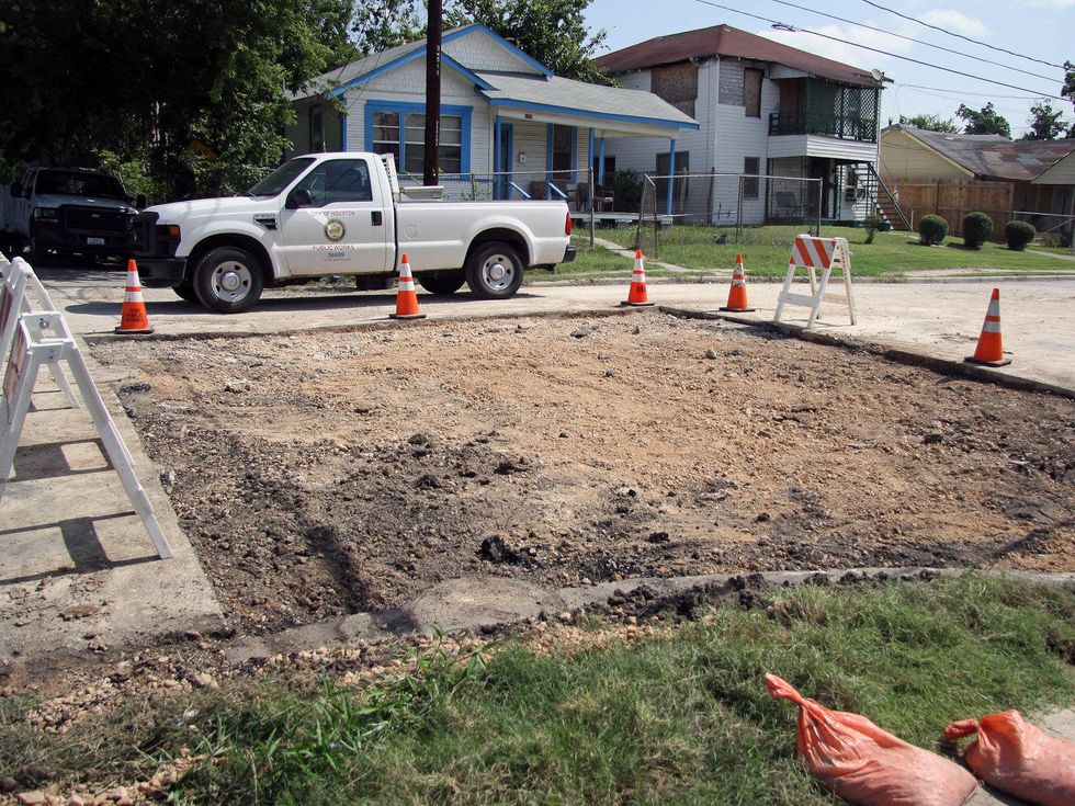 sinkhole repaired Houston July 2013