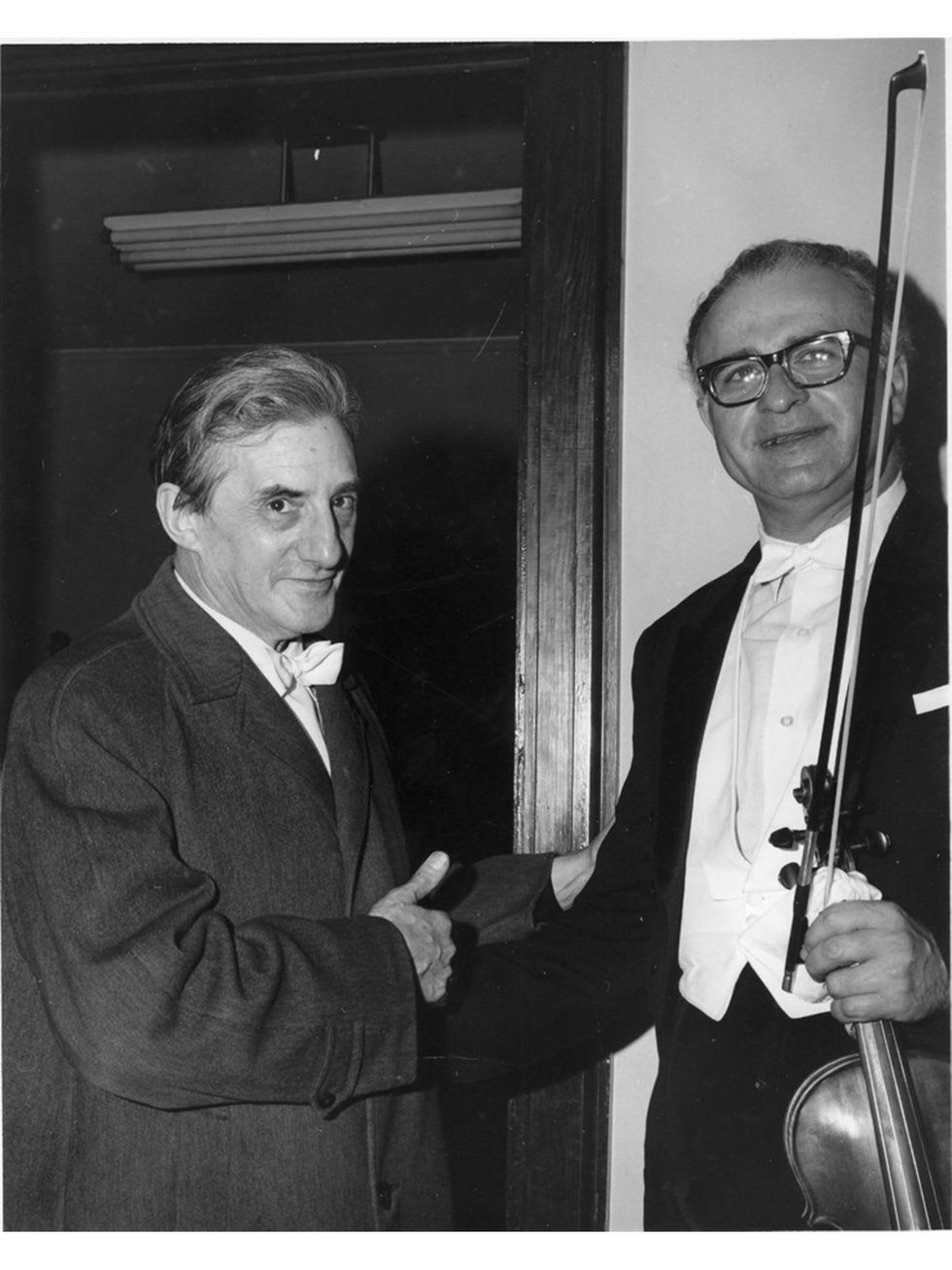 Sir John Barbirolli and concertmaster Raphael Fliegel, 1960s.
