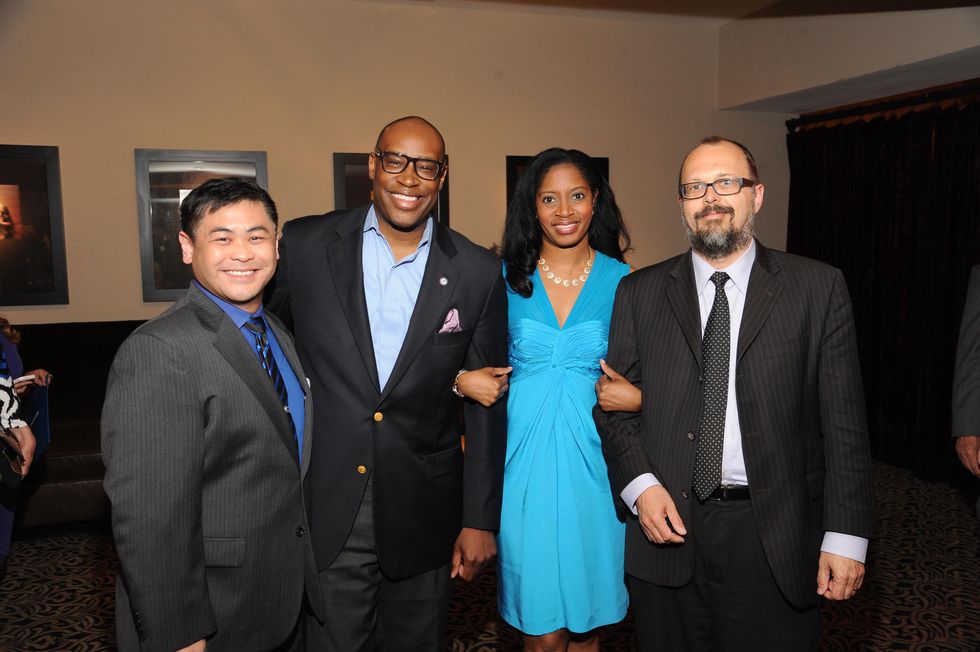 Sixto Wagan, from left, Larry Green, Shannon Buggs and Rex Koontz at the Houston Arts Alliance event with Rita Moreno May 2014