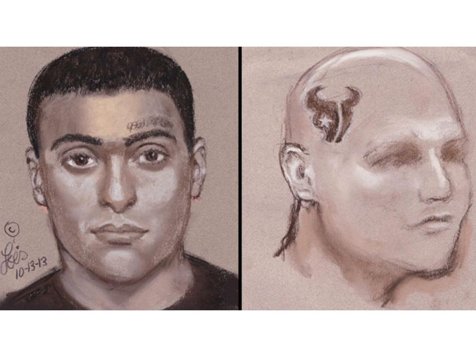 sketches of the food truck owner killer and his getaway driver