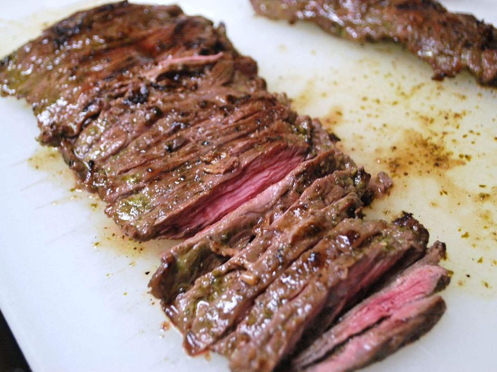 skirt steak cooked fajitas