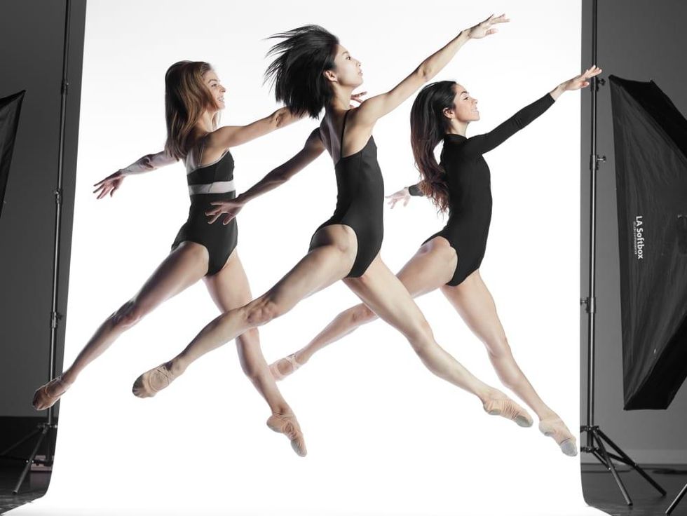 Sky Dance Houston Ballet dancers: Allison Miller, Nozomi Iijima, M\u00f3nica G\u00f3mez