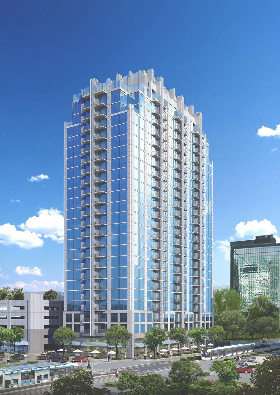 SkyHouse, high rise, Midtown, 1625 Main St., rendering