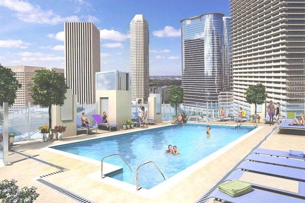 SkyHouse Houston, high rise, rendering, swimming pool, 1625 Main St., November 2012
