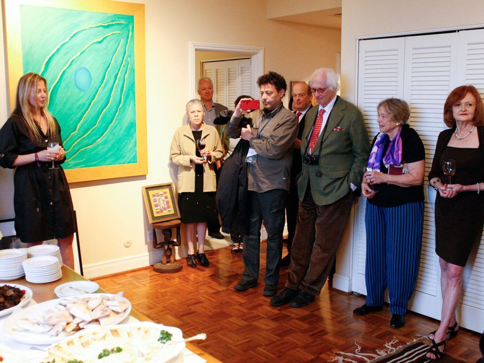 Slavka Glaser, from left, John Parsley, Fred Baldwin, Wendy Watriss and Elisabeth Biondi at Slavka Glaser's FotoFest reception March 2014