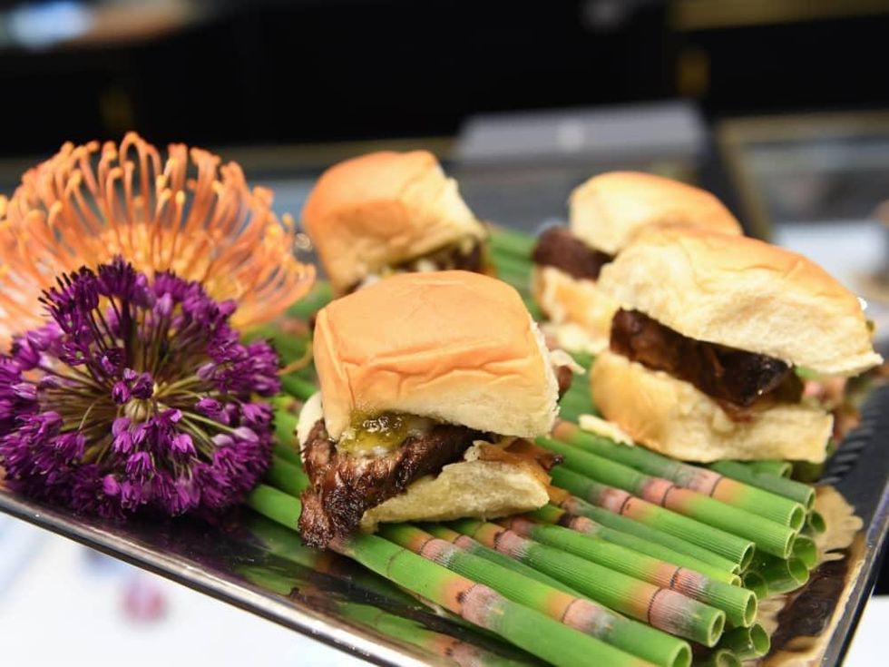 Sliders from Caswell & Co at Guy\u2019s Night Out party at IW Marks Jewelers